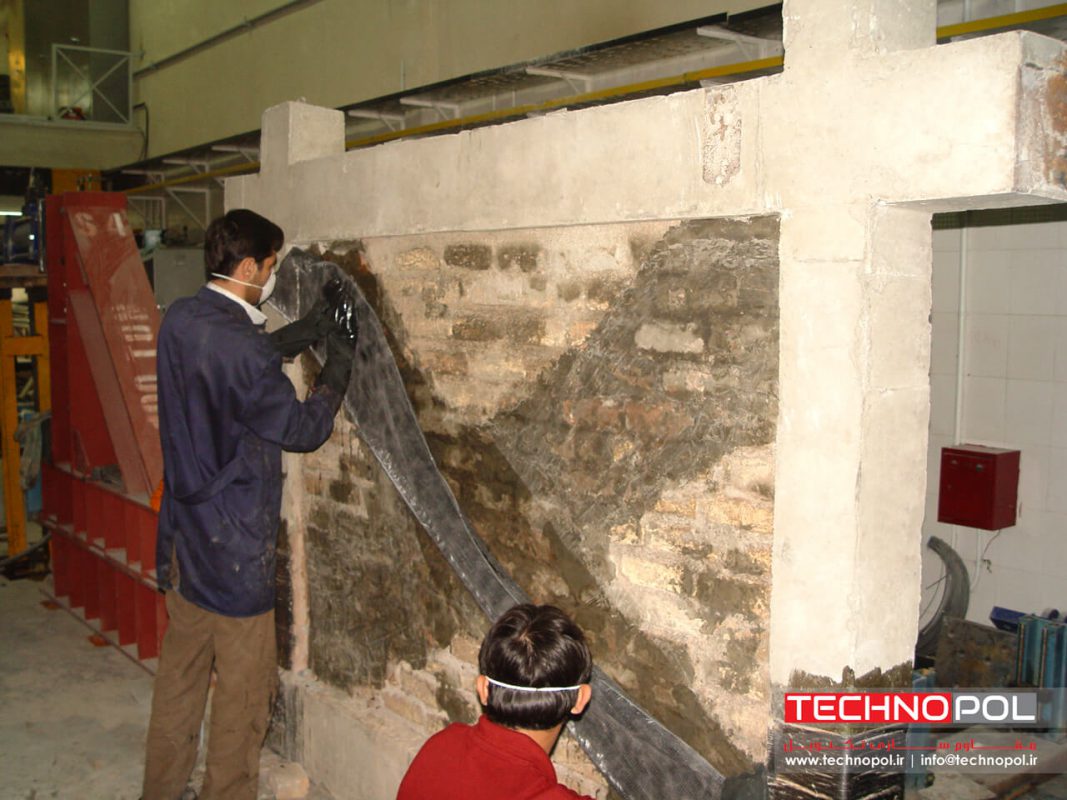 نصب الیاف FRP بر روی دیوار آجری