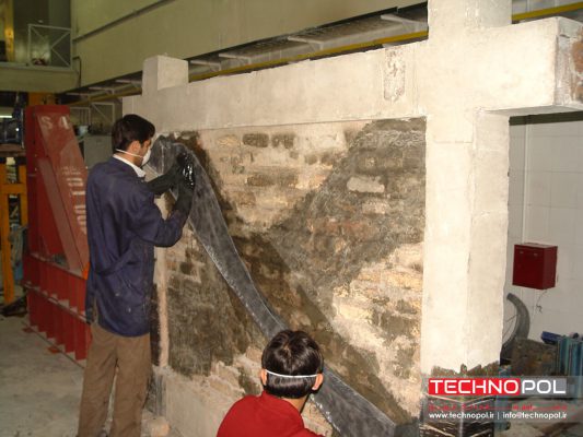 نصب الیاف FRP بر روی دیوار آجری