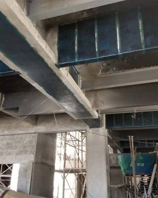 مقاوم سازی خمشی و برشی تیر بتنی ساختمان تجاری با الیاف FRP