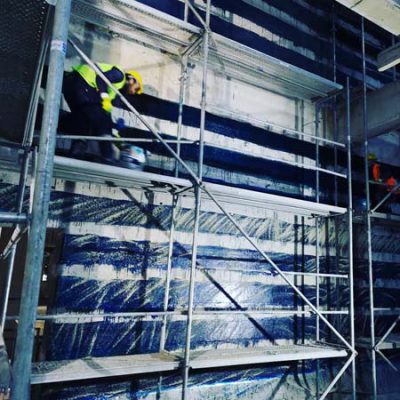 مقاوم سازی دیوار برشی ساختمان تجاری با الیاف FRP