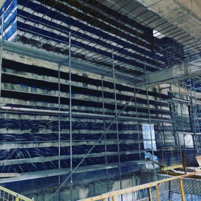 مقاوم سازی دیوار برشی ساختمان تجاری با الیاف FRP