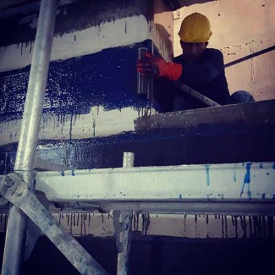 مقاوم سازی دیوار برشی ساختمان تجاری با الیاف FRP