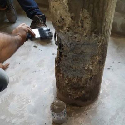 ترمیم ستون بتنی با ملات ترمیمی