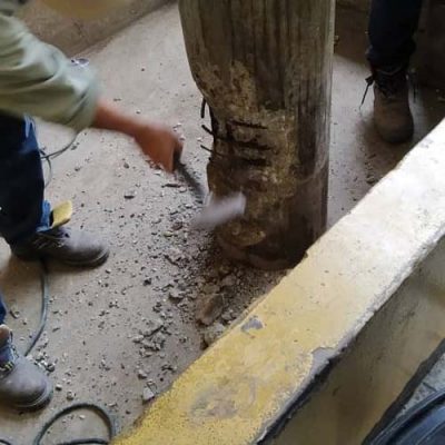 ترمیم ستون بتنی با ملات ترمیمی