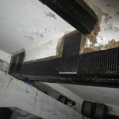 مقاوم سازی خمشی و برشی تیر بتنی پارکینگ تجاری با الیاف FRP