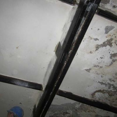 مقاوم سازی خمشی و برشی تیر بتنی پارکینگ تجاری با الیاف FRP