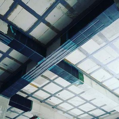 مقاوم سازی برشی تیر بتنی کارگاه صنعتی با الیاف FRP