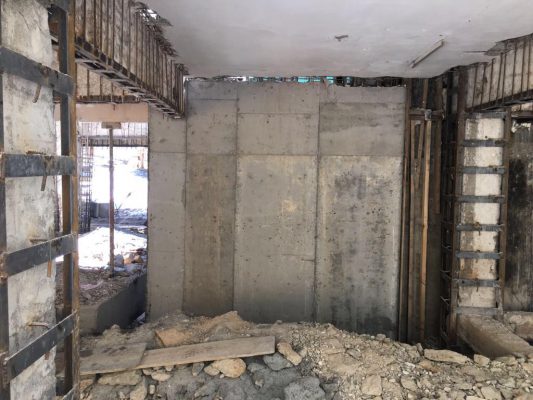 مقاوم سازی ستون با ژاکت بتنی، افزایش عمق فونداسیون و افزودن دیوار برشی