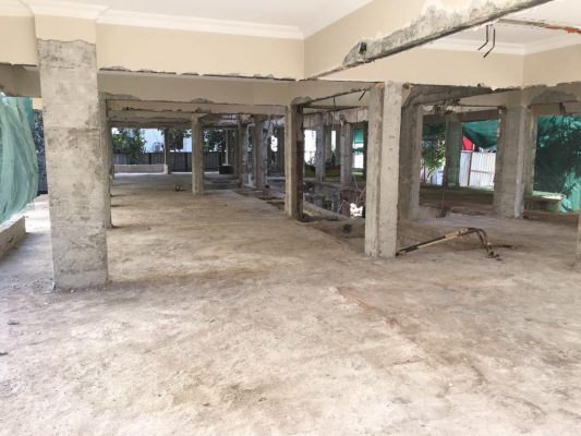 مقاوم سازی ستون با ژاکت بتنی، افزایش عمق فونداسیون و افزودن دیوار برشی