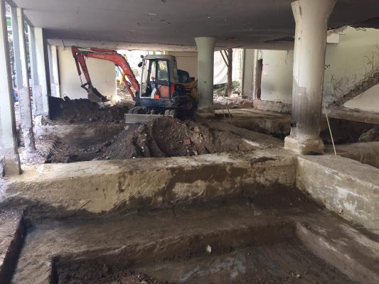 مقاوم سازی ستون ها با ژاکت بتنی و افزودن دیوار برشی