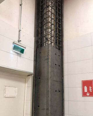 مقاوم سازی ستون ساختمان اداری با ژاکت بتنی