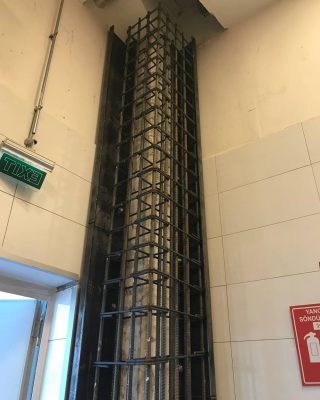 مقاوم سازی ستون ساختمان اداری با ژاکت بتنی