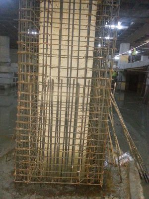 مقاوم سازی ستون های بتنی پارکینگ با ژاکت بتنی