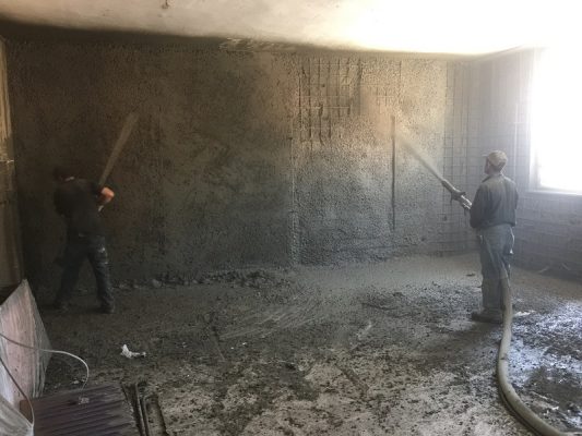 مقاوم سازی دیوارهای پیرامونی با شاتکریت