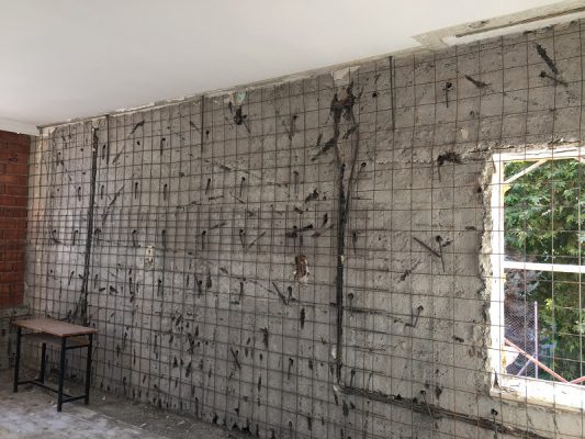 مقاوم سازی دیوارهای پیرامونی با شاتکریت